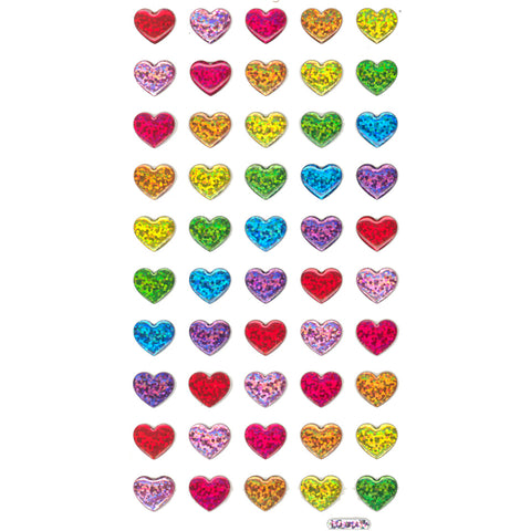 CY-HEARTS-R - Tim The Toyman Rainbow Heart Stickers